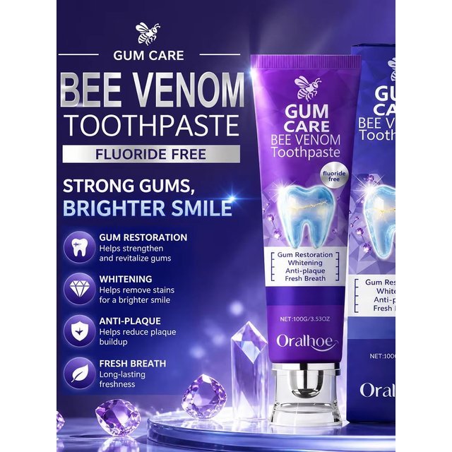 Bee Venom Gum Care Toothpaste Free Whitening Anti Plaque Fresh Breath Enamel Protection Daily Oral Care