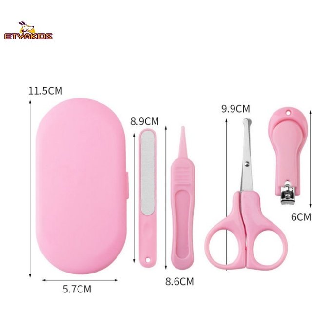 4 Pcs Infant Nail Care Set Safe Baby Nail Clippers Scissors File Booger Removal Tool Anti Pinch Trimmer Child Grooming Kit