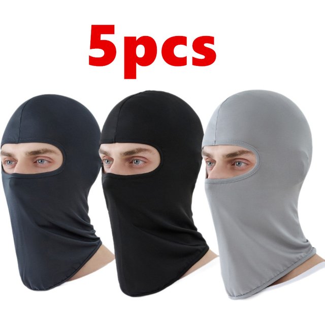 5 Pieces Balaclava Men Motorcycle Face Mask Summer Ice Silk Motocross Riding Mask Sun UV Protection Motorcycle Headwear Mask