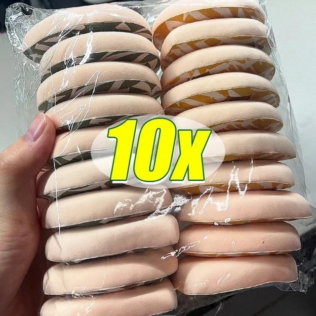 10pcs XL Super Thick Cosmetic Puff Large Size Foundation Sponge Double-Sided Concealer Makeup Tool Wet Dry Use Blending