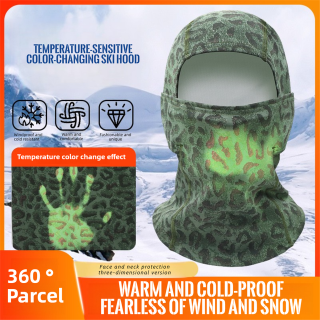 Temperature-Sensitive Color-Changing Face Mask Ski Hood Heat-Sensitive Breathing Neck Warmer Windproof Outdoor Cycling Hood