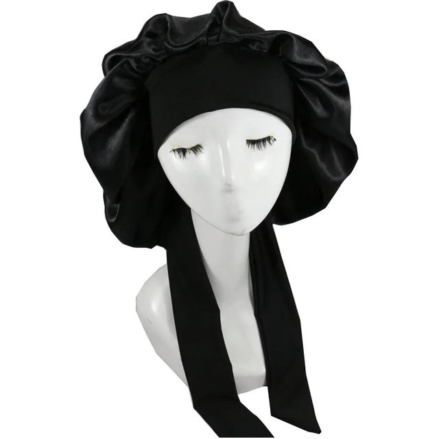 Women Satin Solid Sleeping Hat Night Sleep Cap Hair Care Bonnet Nightcap for women Men Unisex Cap Bonnet De Nuit Shower Turban