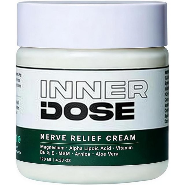 Inner Dose Nerve Relief Cream 120ml Magnesium Arnica Moisturizing Body Cream Deep Muscle Soothing Lotion for Joint Discomfort