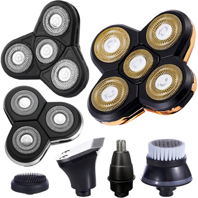 Replaceable 3D 4D 5D Floating Electric Shaver Head Spare Nose Trimmer Hair Clipper Head Facial Cleaning Brush And Massage Head