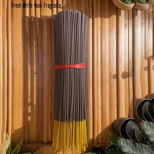 100/50 pièces, bâtons d'encens au musc blanc, premier parfum de 25,5 cm - Convient pour la maison, les hôtels, les studios de yoga et les fêtes, le matériel en bois, parfum parfumé, sans plumes,