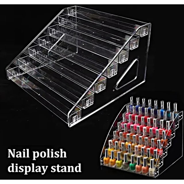 Acrylic Transparent Multi-layer Nail Polish Display Stand Lipstick Storage Box Plastic Nail Salon Cosmetic Tabletop Display Rack
