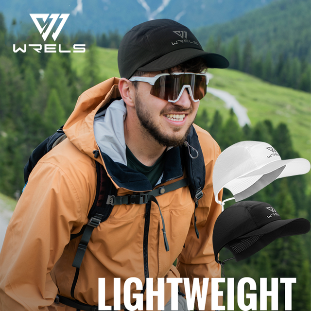 WRELS Running Cap Lightweight Mesh Brim Tennis Cap Breathable Quick Dry Sunscreen Hat Adjustable UV Protection Baseball Cap