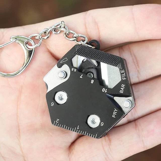 Pièce hexagonale multifonctionnelle pour l'extérieur, outil EDC, couteau à monnaie pliant,
