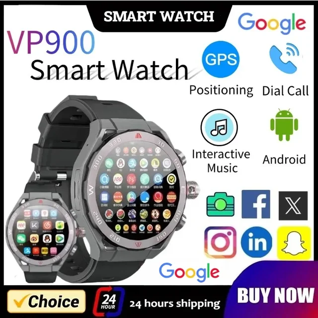 New VP900 5G Full Network Smartwatch 3GB 32GB SIM Card Video Calling Payment Facial Recognition GPS IP67 Waterproof for Adults