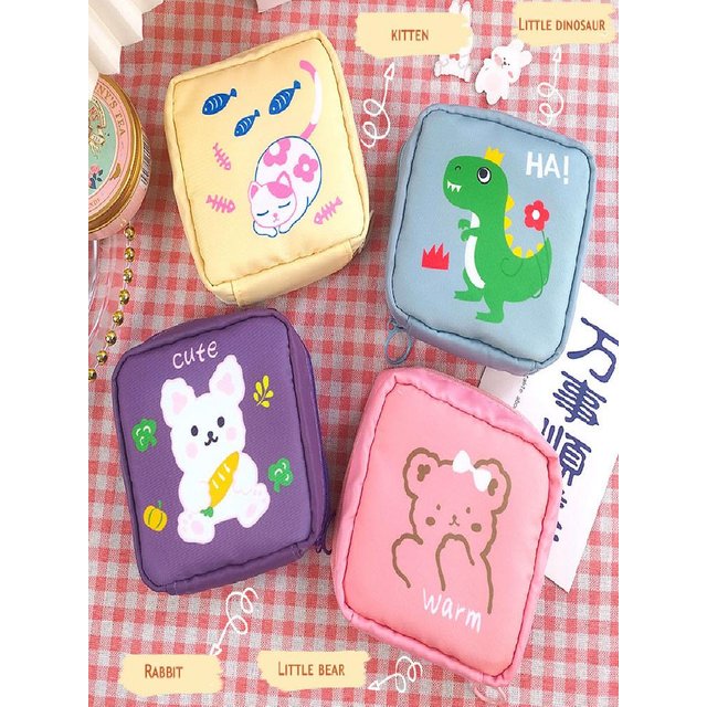 Portable Sanitary Pads Bag Mini Travel Makeup Pouch Waterproof Organizer for women Girls Cosmetic Storage