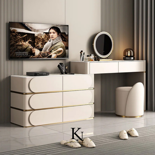 Wholesale Price Bedroom Furniture Makeup Vanity Moisture-proof Layer Ensuring Long-Term Durability Dressing Table