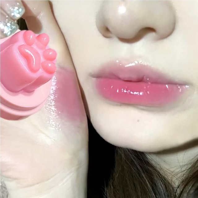 Color Changing Lip Gloss Cat Paw Shape Long Lasting Moisturizing Jelly Lip Balm Fade Lip Lines Lip Care Cosmetics Daily Use