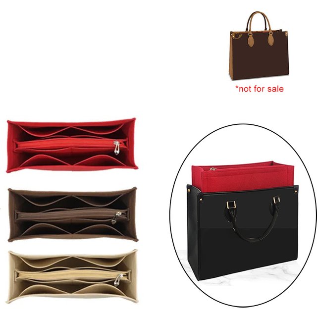 Only sale Inner Bag For LV ONTHEGO Purse Organizer Innert Storage Bag Purse Organizer Insert With Zip Felt Cosmetic Linner