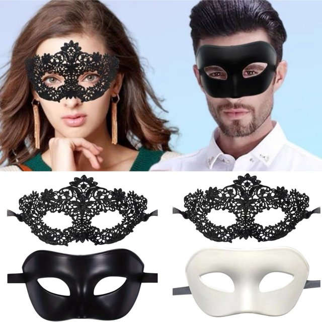 Halloween Masquerade Costume Couple Mask New Fashion Half Face Eye Mask Party Makeup Ball Venetian Party Mardi Gras Mask