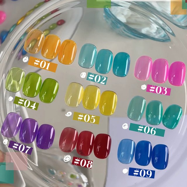 MIANEL 12ML Summer Ice-clear Dopamine Glass Candy-colored Jelly Gel Nail Polish Glass Tanzanite Nail Polish Blue Nails 1-9pcs