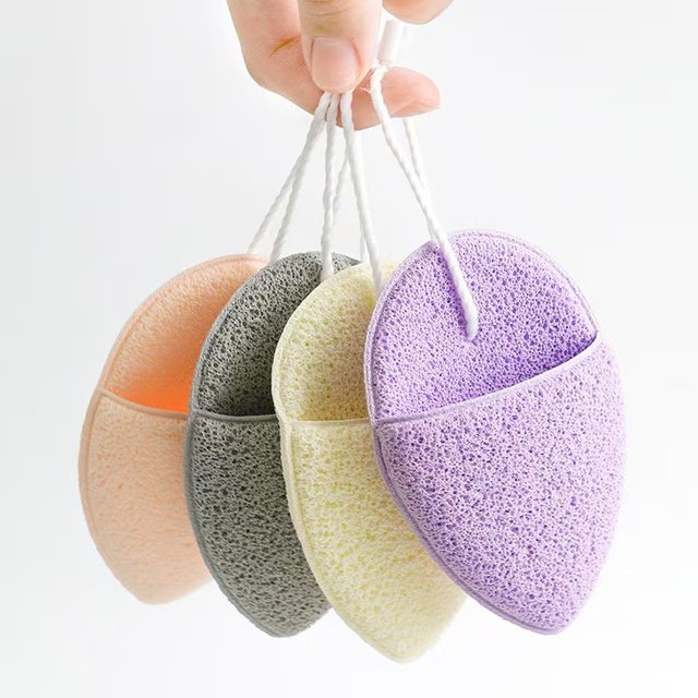 4/8/16pcs Face Powder Puff Natural Wood Pulp Sponge Face Wash Puff Foaming Face Puff Cosmetic Puff Face Cleansing Sponge
