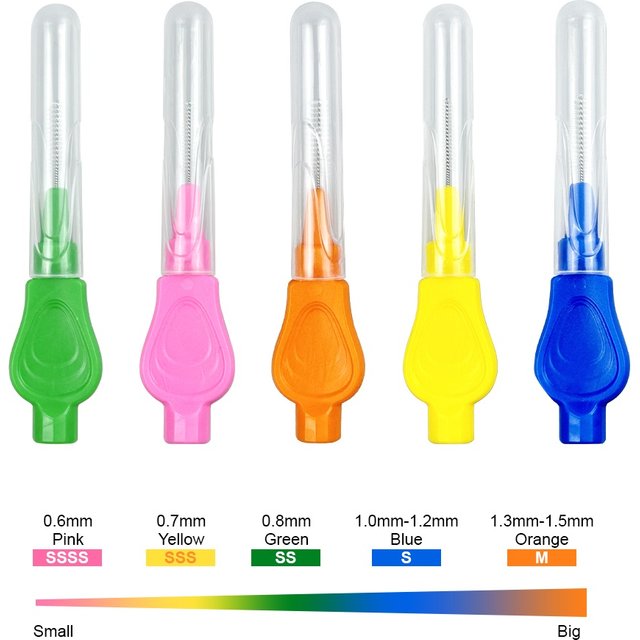 25pcs Interdental Brush Toothpick 0.6-1.5mm Orthodontic Teeth Clean Between Teeth Braces Cleaning Mini Toothbrush Oral Care Tool