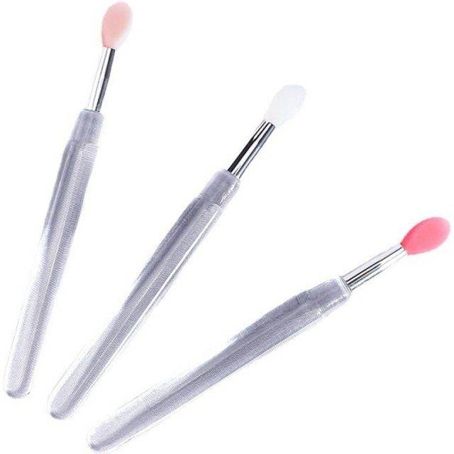 Silicone Lip Brush With Lid Mini Professional Portable Lip Mask Brush Lipstick Eyeshadow Brush Smudged Lipstick Brush