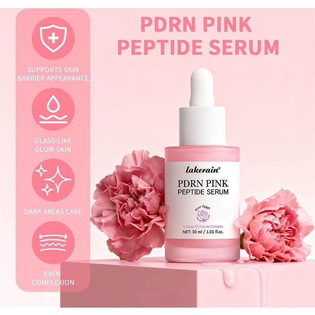 PDRN Pink Peptide Serum, 30ml Glow Skin Peptide Niacinamide Hydrating Moisturizing Firming,Uneven Skin Tone,Korean Skincare