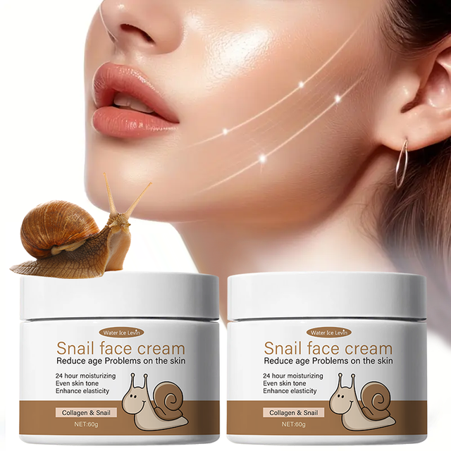 Crème visage escargot au collagène et au rétinol - 24H hydratant, évacue le teint et augmente l'élasticité, réduit les signes de vieillissement