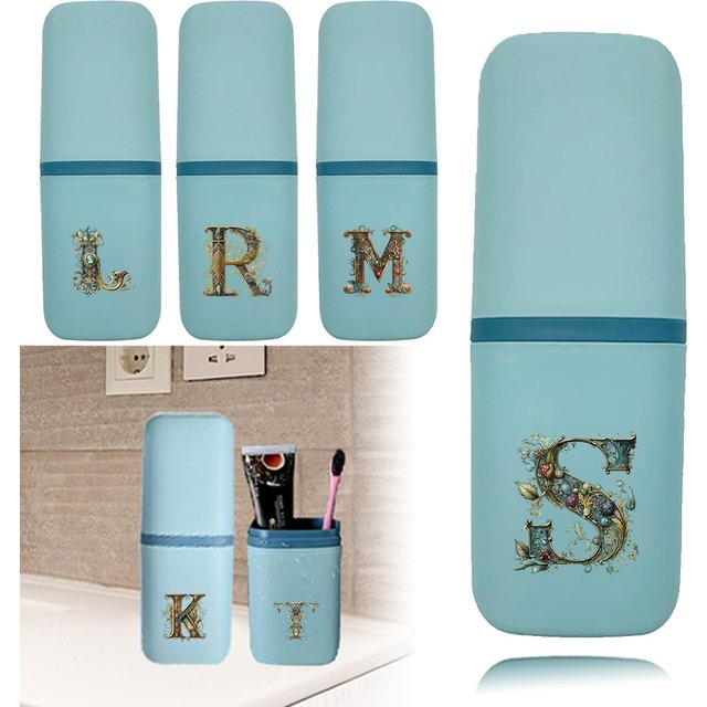 Portable Travel Toothbrush Box Detachable Organizer Case Mouthwash Cup Carry With You Outdoor Accessorie Graphic Letter Pattern