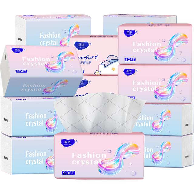 24 large packs of paper towels virgin wood pulp household affordable thickened napkins soft delicate facial tissue toilet paper