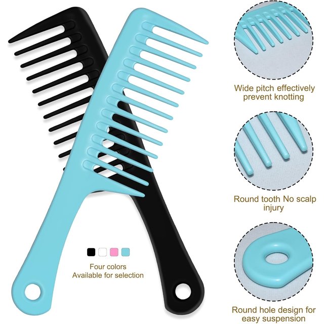 Anti-Static Hairdress Comb Heat Resistant Woman Wet Hook Curly Hair Brushes Pro Salon Dye Coarse Wide Spikes Tooth Styling Comb