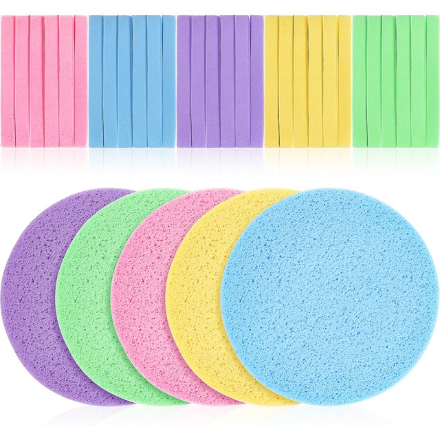 120 Pcs Compressed Facial Sponges Disposable Cleansing Makeup Removal Exfoliating Face Washing Tools Puff For Skincare