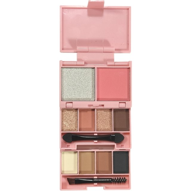 Portable Mini Eyeshadow Palette Rich Color Highlighter Blush Contour Waterproof Long Lasting Makeup Tray