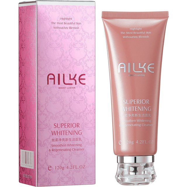 AILKE Natural Rose Facial Cleanser, Brightening, Reduce Dark Spots, Acne, Moisturizing, Clean Pores, Oil Control, 120ml/4.23 oz