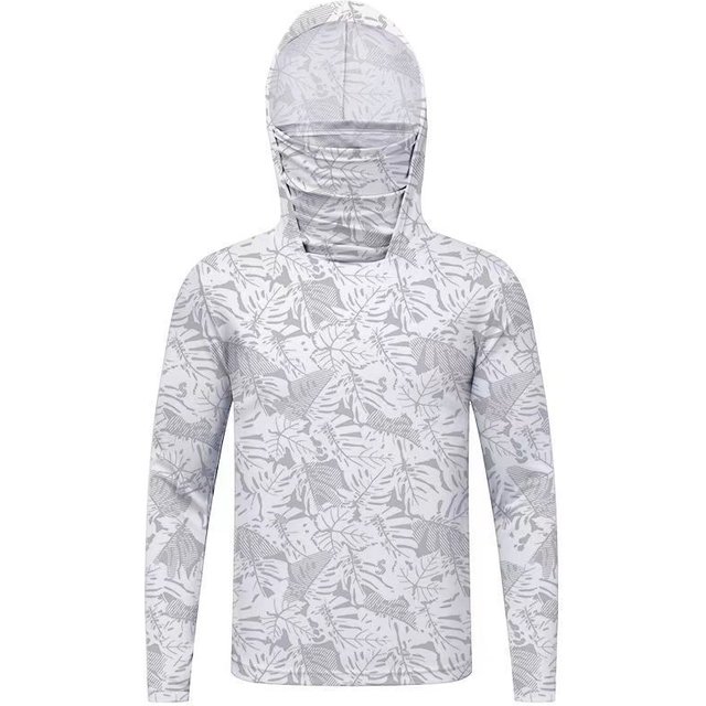 Outdoor 2026 spring summer fishing sunscreen clothing light mesh breathable integrated with mask hooded sportswear men Skin Coat
