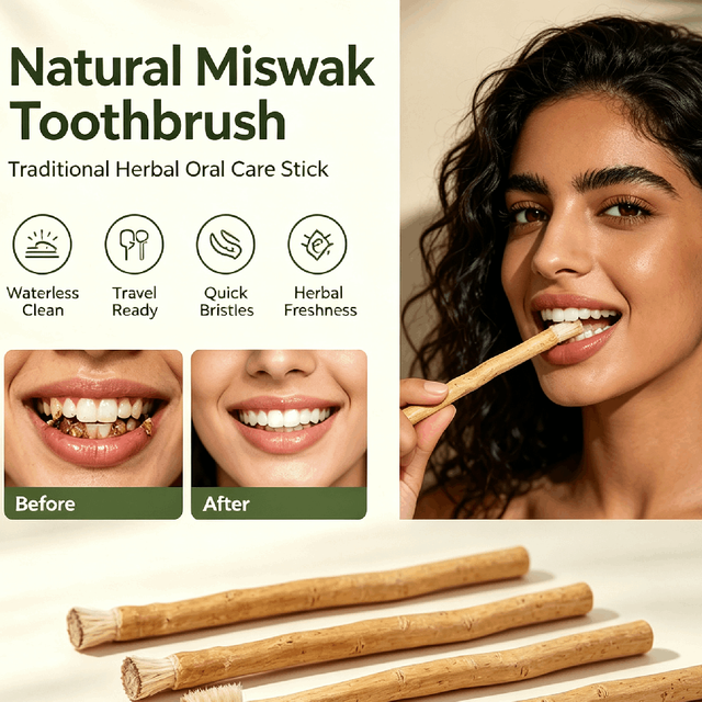 Miswak Dental Sticks Natural Waterless Toothbrush Travel Portable Oral Care Gums Fresh Breath for Sensitive Teeth Oral Care