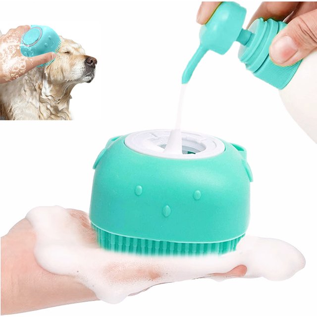 Brosse de bain en silicone souple pour animaux de compagnie, masseur, gel douche, outils de