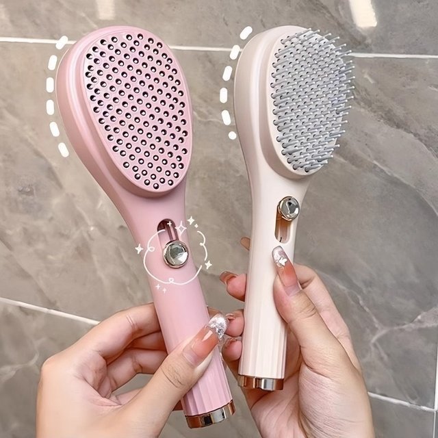 Self-Cleaning Hair Brush Anti-Static Scalp Massage Comb Magic Retractable Hair Comb Detangling Brush Salon Styling Tool Portable