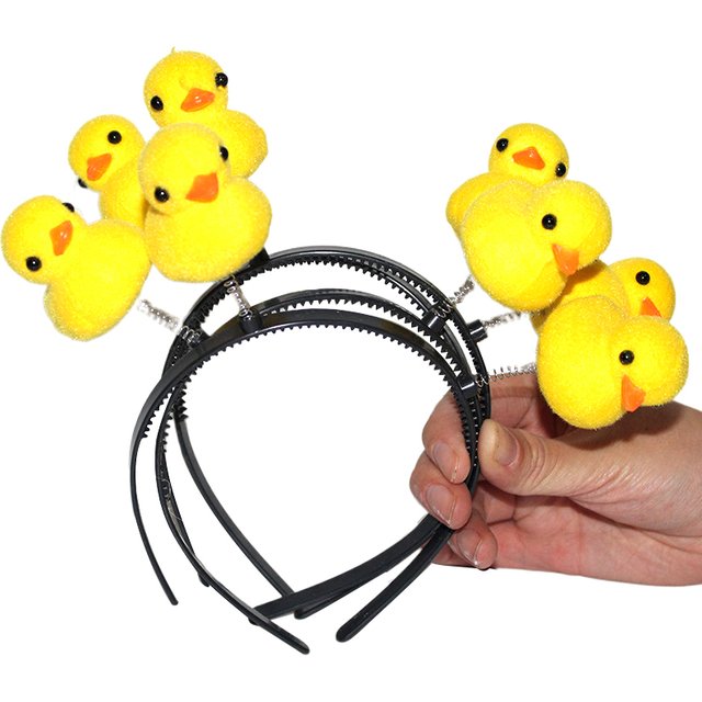 Cartoon Cute Little Yellow Duck Headband Headdress Makeup Thin Hair Hoop Wash Face Hairband for women Girl Hair Accessories