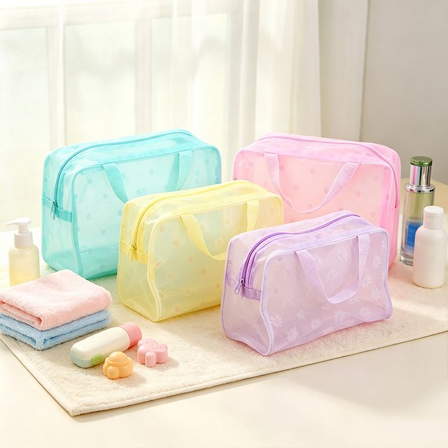 2/5/10PCS Transparent Toiletry Packaging Waterproof Cosmetic Bag Clear Travel Business Beauty Toiletry Beach Suitcase Storage
