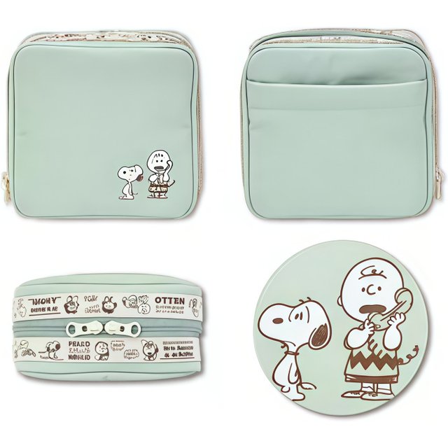 Anime Snoopys Series Square Cosmetic Bag Cartoon Creativity Printing Portable Multi-compartment Storage Bag Coin Purse Gift
