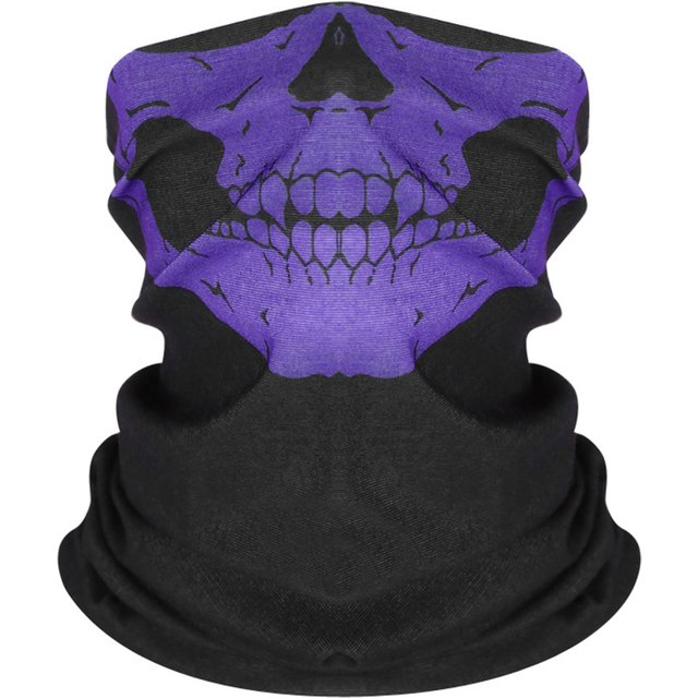 Halloween Motorcycle Face Mask Multipurpose Warm Ghost Scarf Scary Cycling Face Mask for Hiking Camping Running