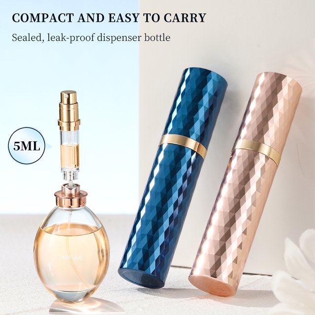 Flacon de parfum rechargeable de luxe de classe premium, mini flacon de voyage portable à remplissage par le bas, mini vaporisateur 5ml, 1 pièce