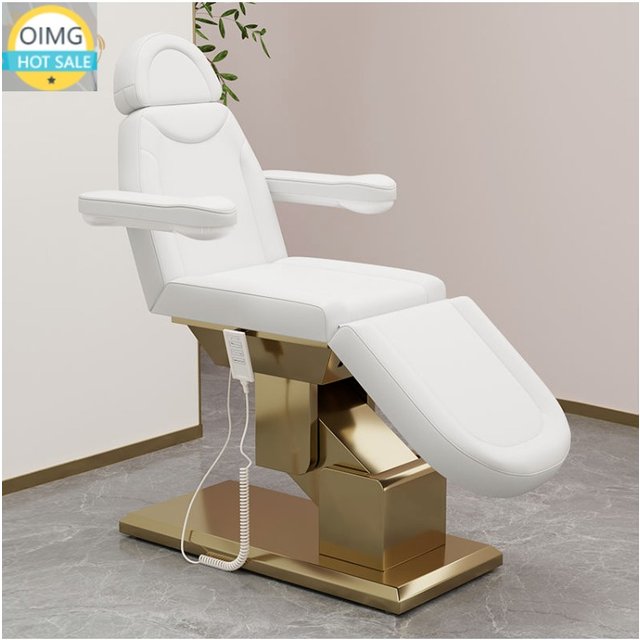 Facial Bed with Rest Pillow and Chair for Sale Height Adjustable Automatic Massage Bed