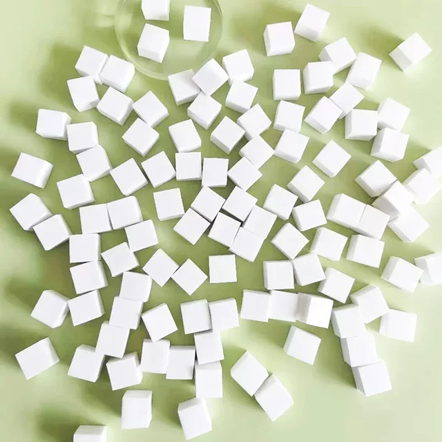 100pcs/bag Mini Square Cosmetic Sponge Makeup Powder Puff Wet Dry Make Up Powder Puff Manicure Gradient Sponge Powder Puff White
