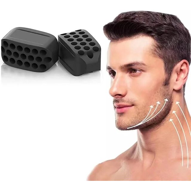 2PCS Silicone Jaw Exerciser Facial Toner Jawline Fitness Ball Neck Toning Equipment Facial Beauty Tool Double Chin Exerciser