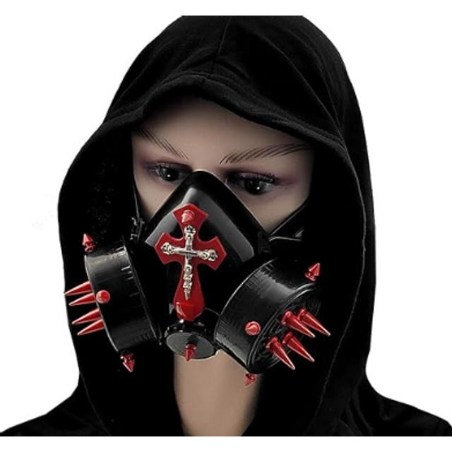 Steampunk Devil COS Anime Punk Mask Ghost Steps Street Green Star Spikes Masks Punk Cosplay Stage Party Face Masks