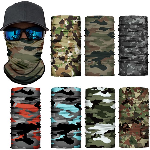 Masque facial de cyclisme de Camouflage, écharpe, guêtre de cou pour hommes, Bandana sans couture,
