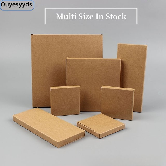 Boîte en carton en papier Kraft, 20 pièces, boîtes d'emballage multi-tailles de Style plat pour masque Facial, carte postale, paquet de cadre Photo