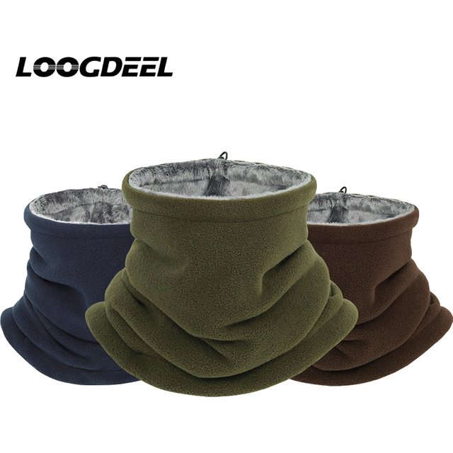 LOOGDEEL Outdoor Winter Camping Hiking Hat Warm Cycling Scarf Polar Fleece Neck Warmer Fishing Skating Running Sport Face Mask