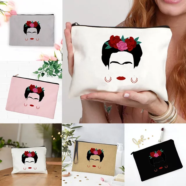 Colored A Besos Entiendo a Veces Cosmetic Bag Makeup Case Travel Toiletries Organizer Storage Make Up Pouch Pencil Bag Gif