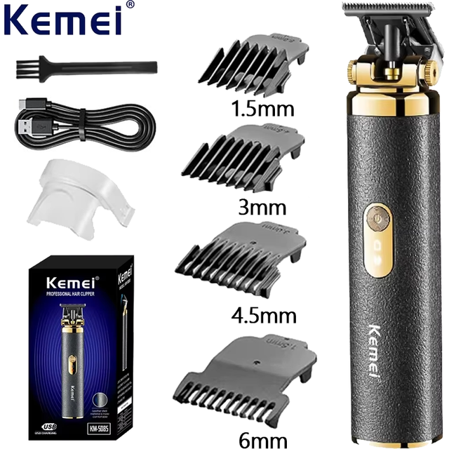 Kemei KM-5085 Rechargeable Waterproof Body Beard Trimmer Hair Clippers Cordless Barber Grooming Set Hair Trimmer for men Clipper