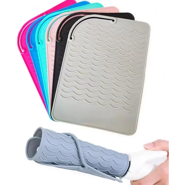 Portable Silicone Heat Resistant Mat Hair Straightener Curler Insulation Pad Non-Slip Anti Heat Mat Hair Styling Tool For Travel