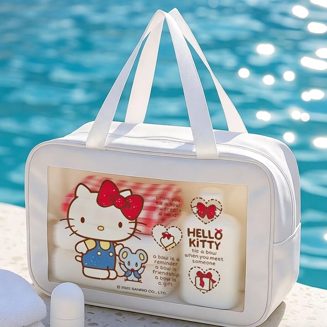 Sanrio Waterproof Storage Bag Travel Storage Large Capacity Visible Portable Skincare Makeup Washbag Makeup Bag